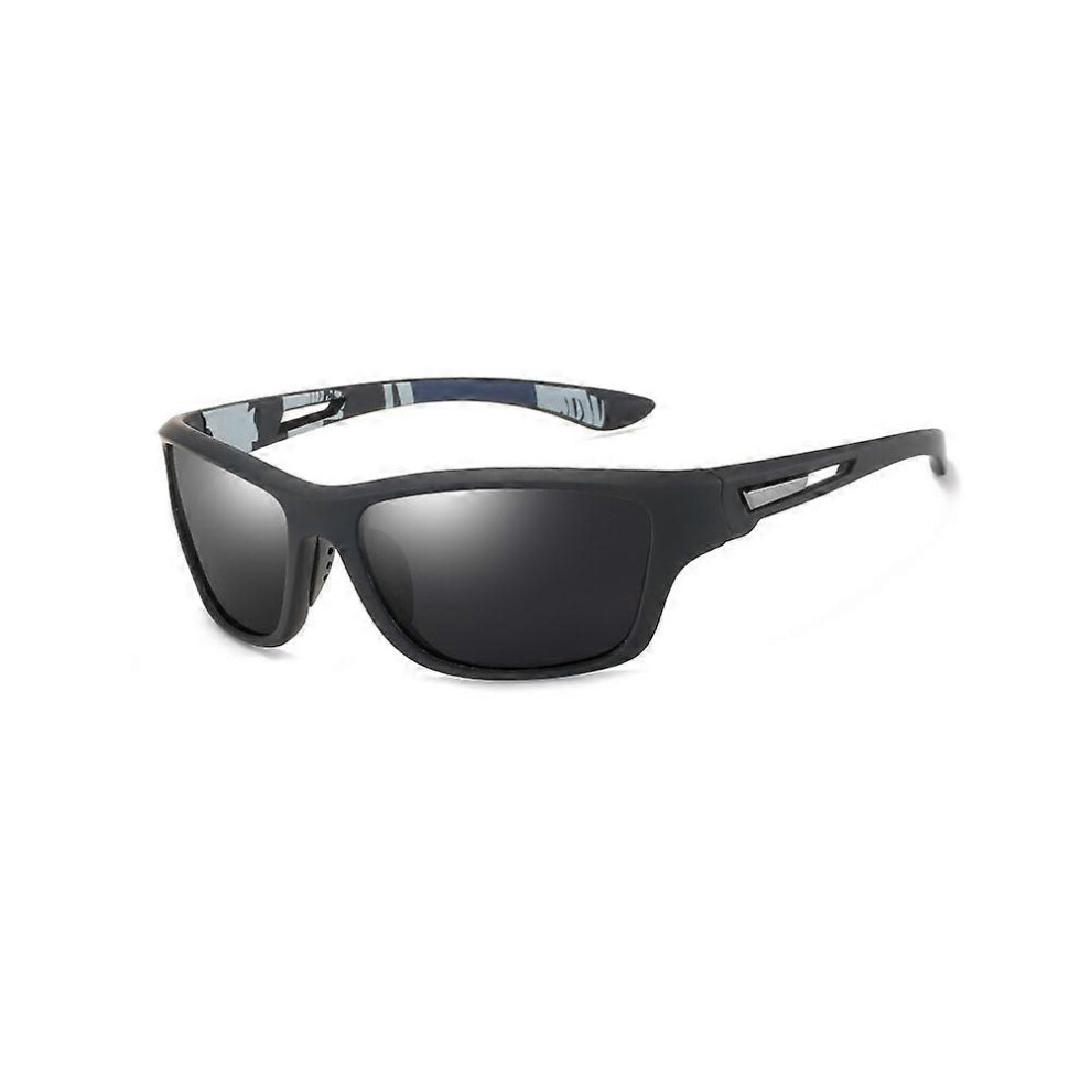 (As show, One size) One piece (black frame black gray piece) Polarized Sunglasses for Man driving anti UV400 cycling fishing Eyewear UV400