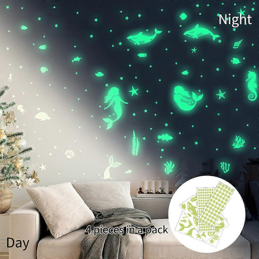 (As show, One size) 4 sheets (green light) Glow in the dark stars, fluorescent sticker light dots, fluorescent stickers for your starry sky, ceiling glow in the dark star