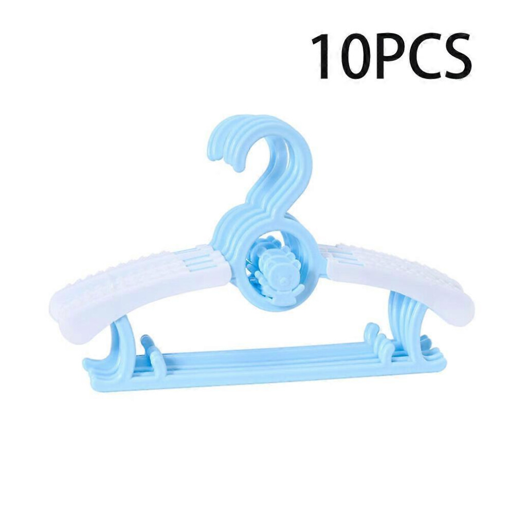(As show, One size) 10 Pack (Little Sky Blue Bear) Stackable Hangers for Kids with Bear Hooks Non-Slip Hangers for Kids Clothes Baby Clothes Space Saving