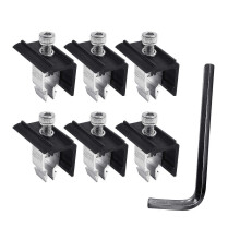 (As show, One size) Pack of 6 End Clamp Bracket Aluminium Solar Panel Bracket Solar Panel Holder Edge Clamp for Solar Panel Mounting
