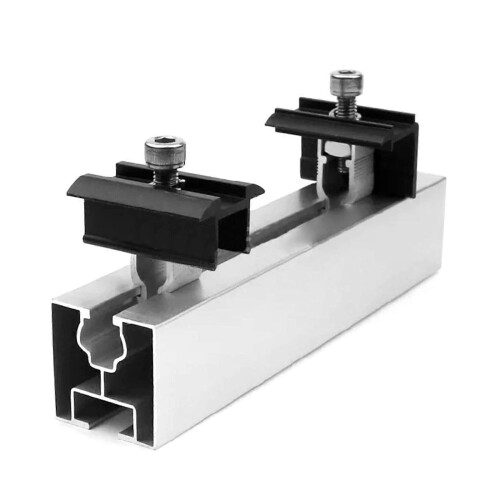 (As show, One size) Pack of 6 End Clamp Bracket Aluminium Solar Panel Bracket Solar Panel Holder Edge Clamp for Solar Panel Mounting 1