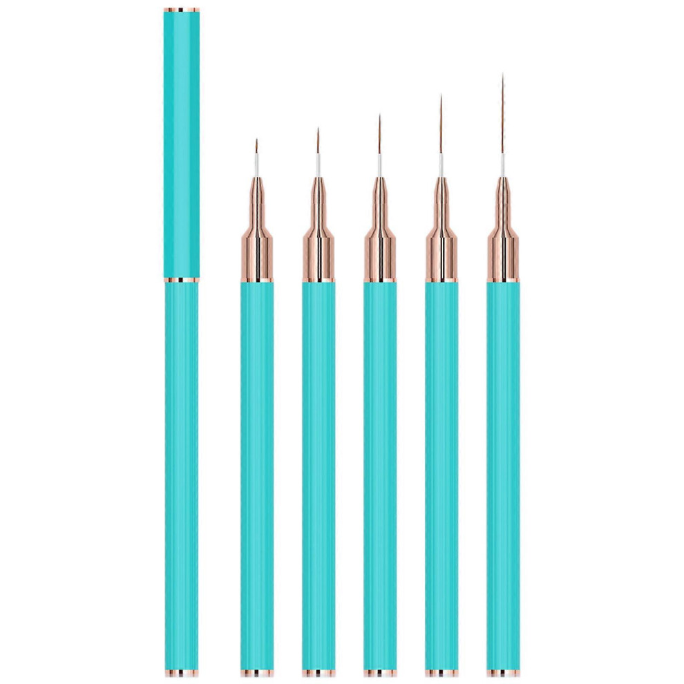 (As Show, One Size) 5Pcs Comfortable Nail Brushes Nail Striping Brush Painting Pen Nails Art Dotting Tool Suitable For Nail Enthusiasts 7683012613807