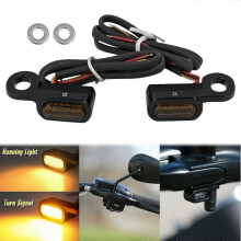 (Turn Signal Light C) Motorcycle 2pcs Mini Led Lamp Turn Signal Amber Light 12v E Mark For Harley Softail Breakout 16-17 Touring Road King Glide 14-20