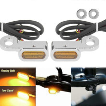 (Turn Signal Light B) Motorcycle 2pcs Mini Led Lamp Turn Signal Amber Light 12v E Mark For Harley Softail Breakout 16-17 Touring Road King Glide 14-20