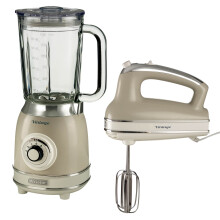 Ariete Retro Style Hand Whisk & Jug Blender Set, Vintage Design, Cream