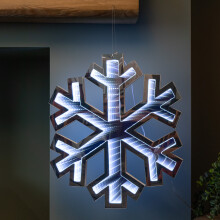 40cm Infinity Light up Hanging Christmas Snowflake Decoration with White LEDs