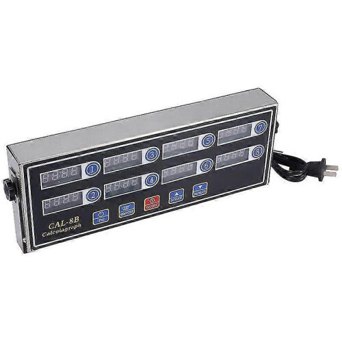 Cal-8b Portable Calculagraph, 8 Channel Digital Timer, Kitchen Cooking Timing Lcd Display Clock Sha