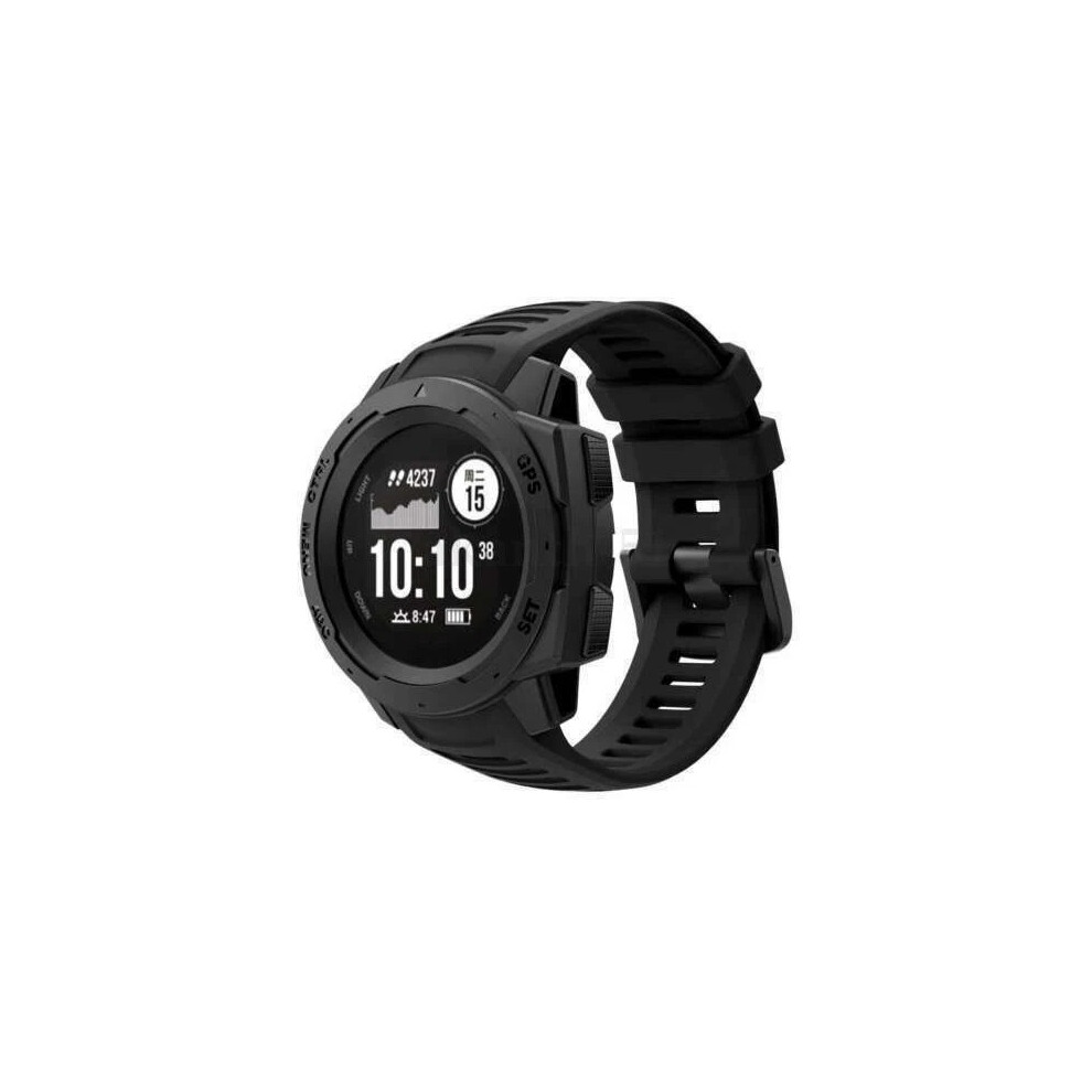 ( - Strap Only, For Instinct Dual Power Surf) Sport Silicone Watch Band Strap For Garmin Instinct Esports/Solar/Tactical Black 6963793817047