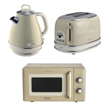 Ariete Vintage 1.7L Jug Kettle, 2 Slice Toaster & Microwave Cream Set