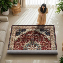 (160 x 230 cm (5 ft 2 in x 7 ft 2 in), Red Floral Traditional) Traditional Large Rugs Indoor Outdoor Rug Carpets & Mats