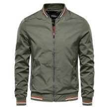 (2XL, army green) 2024 New V-neck Design Spring and Autumn Fashion High Quality Men's Jackets for Men's Leisure Slim Fit Men's Baseball Jackets