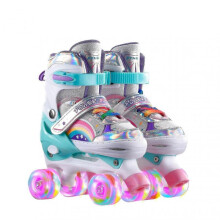 (33 to 37, Pink) Children's Skating Shoes Double Row Roller Skating Shoes Skating Children's Full Set Double Row Roller Skating Shoes Beg