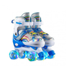 (33 to 37, blue) Children's Skating Shoes Double Row Roller Skating Shoes Skating Children's Full Set Double Row Roller Skating Shoes Beg