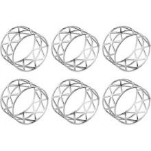 Set Of 6 Silver Metal Napkin Rings for Wedding Party Dinner Birthday