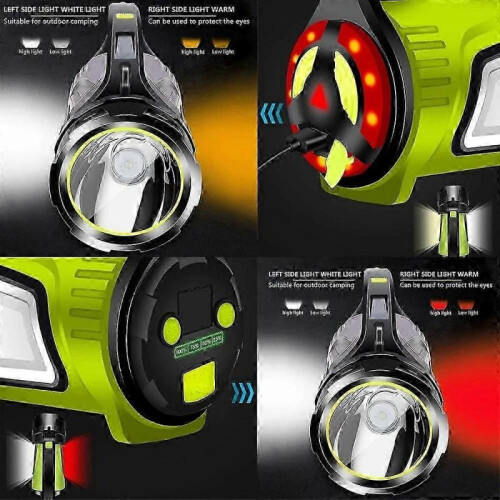 (Package C) Rechargeable LED Flashlight with USB Power Bank - Powerful Searchlight & Long Standby Torch 2