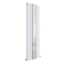 (High Gloss White) Nuie Revive Vertical Double Panel Designer Radiator with Mirror, Vertical Radiator