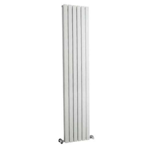 (Satin White) Nuie Sloane Vertical Double Panel Designer Radiator