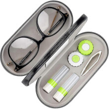 2 In 1 Double Sided Portable Contact Lens Case with Built-in Mirror(green) Yj52