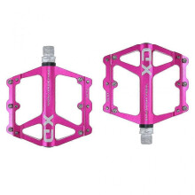 (Pink) Bicycle Pedal Wide Mtb Aluminum Alloy Palin Pedal Cycling Parts