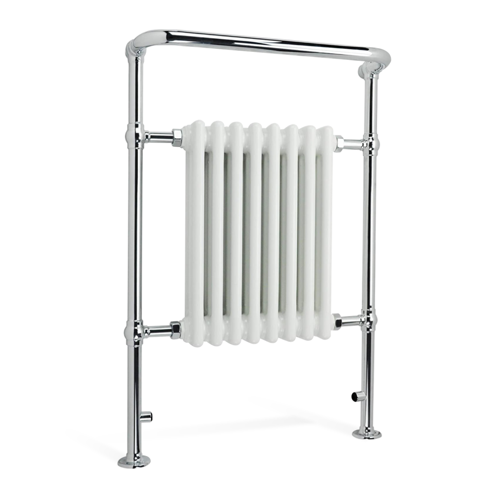 (659Mm X 952Mm) Traditional Vertical Heated Towel Radiator - Chrome/White 5056066476766
