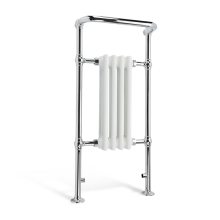 (479mm x 952mm) Traditional Vertical Heated Towel Radiator - Chrome/White