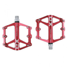 (Red) Bicycle Pedal Wide Mtb Aluminum Alloy Palin Pedal Cycling Parts