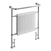 (839mm x 952mm) Traditional Vintage Vertical Heated Towel Rail - Chrome/White