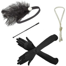 1920s Headpiece, Black Feather 20s Headband for Gatsby,vintage 1920s Flapper Hair Accessories for Lady