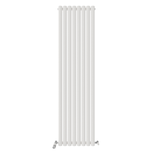 (1800mm x 480mm, White) Princia Vertical Single Oval Panel Radiator