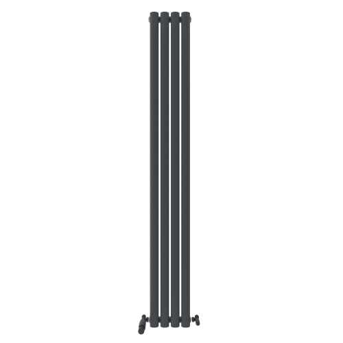 (1800mm x 240mm, Anthracite) Princia Vertical Single Oval Panel Radiator