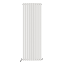 (1800mm x 600mm, White) Princia Vertical Single Oval Panel Radiator