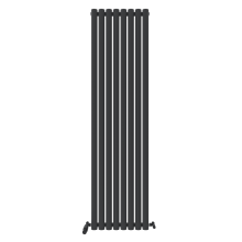 (1800mm x 480mm, Anthracite) Princia Vertical Single Oval Panel Radiator