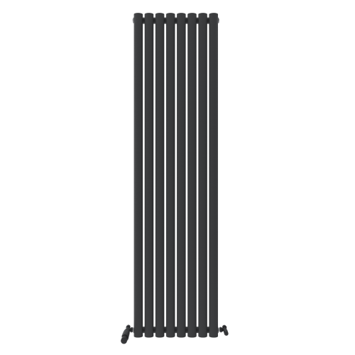 (1800mm x 480mm, Anthracite) Princia Vertical Single Oval Panel Radiator