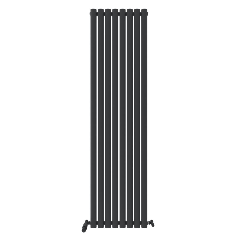 (1800Mm X 480Mm, Anthracite) Princia Vertical Single Oval Panel Radiator 5060446011874