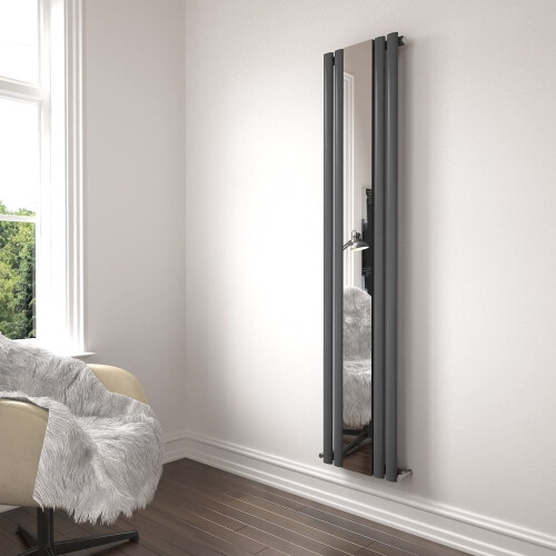 (Single, Anthracite Grey) Princia Mirror Radiator - 1800 x 380mm