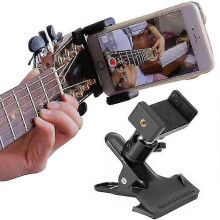Guitar Head Clamp, Guitar Phone Holder, Smartphone Guitar Capo, Cell Phone Clamp Mount for Smartphone and Action Cameras, Close Top Home Music Recordi