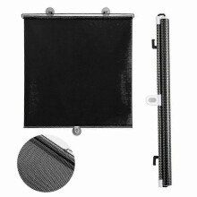 (45*125CM, Black) 2pcs Roller Blinds Suction Cup Sunshade Blackout Curtain Car Home Window Curtains