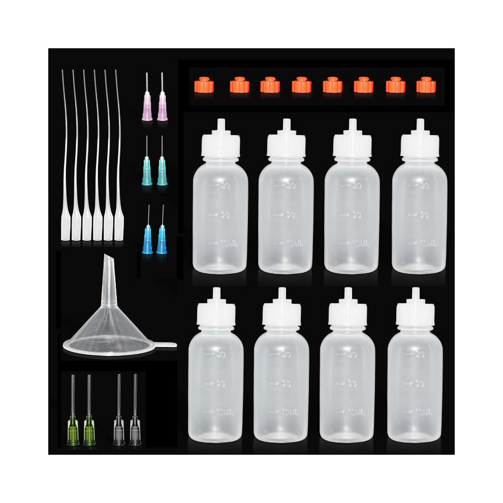 33 Pack Needle Bottle Applicators, 30ml Needle Bottle Applicators with 10 Fine Dispensing Needles and 8 Caps for DIY Crafts and Acrylic Pain-image-OPC-PHQG5KF-NEW