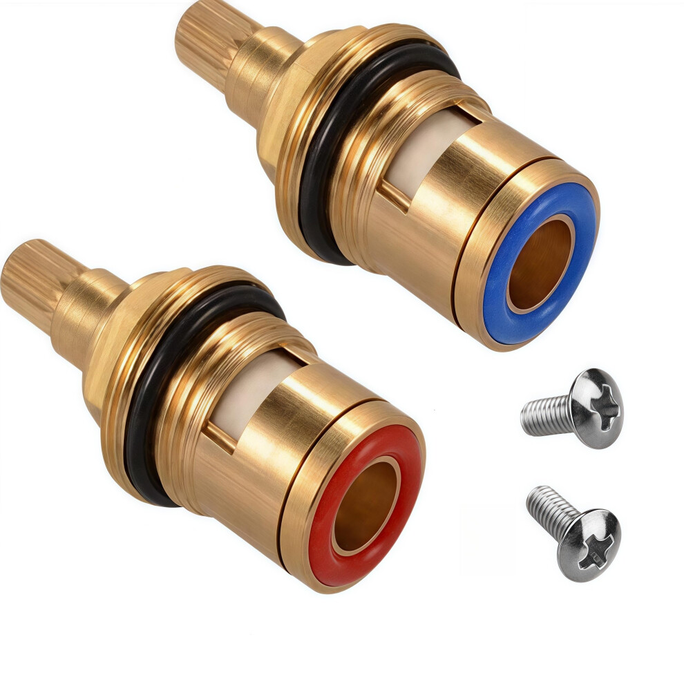 2 Sets Replacement Ceramic Tap Cartridge 1/4 Turn 20 Spline,Tap Glands Seals Repair Kit,Tap Valve For Shower Bathroom Taps With Washers 6920702336242