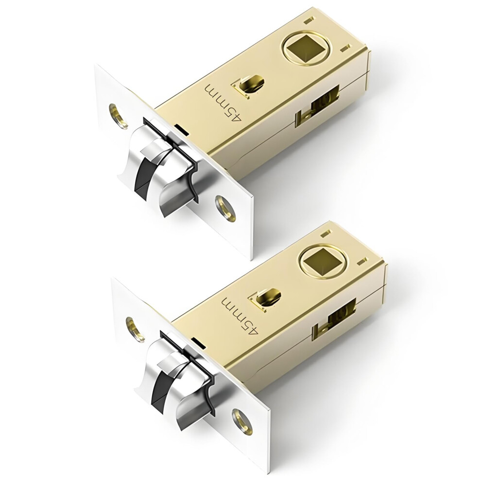 2 Set 45Mm Tubular Latch, Internal Door Lock Polished Door Lock Mortice Latches Compatible With Sprung Lever Door Handles For Sprung Lever D 6920702335733