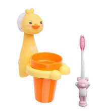 (Duck) Wall Mounted Kids Toothbrush Holder Toothbrushing Cup Washing Cups Holders
