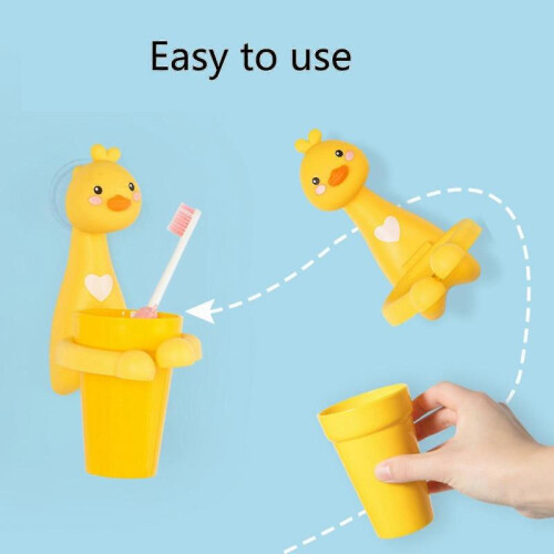 (White Rabbit) Wall Mounted Kids Toothbrush Holder Toothbrushing Cup Washing Cups Holders 1