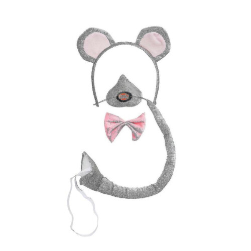 Unisex Mouse Ears Nose Bow Tie And Tail Set with Sound 2