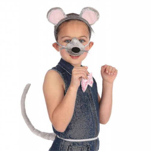 Unisex Mouse Ears Nose Bow Tie And Tail Set with Sound 1