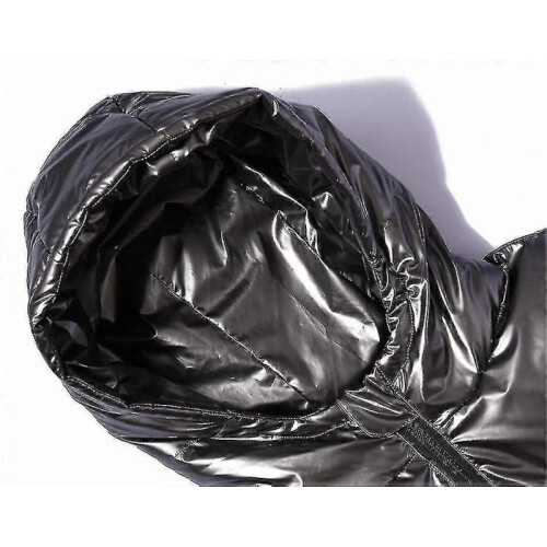 (M, silver) Hooded Shiny Puffer Jackets Winter Coats For Men 1