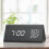 (Black white) Bedside Wooden Alarm Clock, Digital Dimmable Led Display-yujia 4