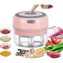 (Pink) Electric Food Mini Food Processor Portable Fruit Blender Mixer Chops Vegetables, Nuts Onion Meat Mincer Grinder Salad Grinder (white)