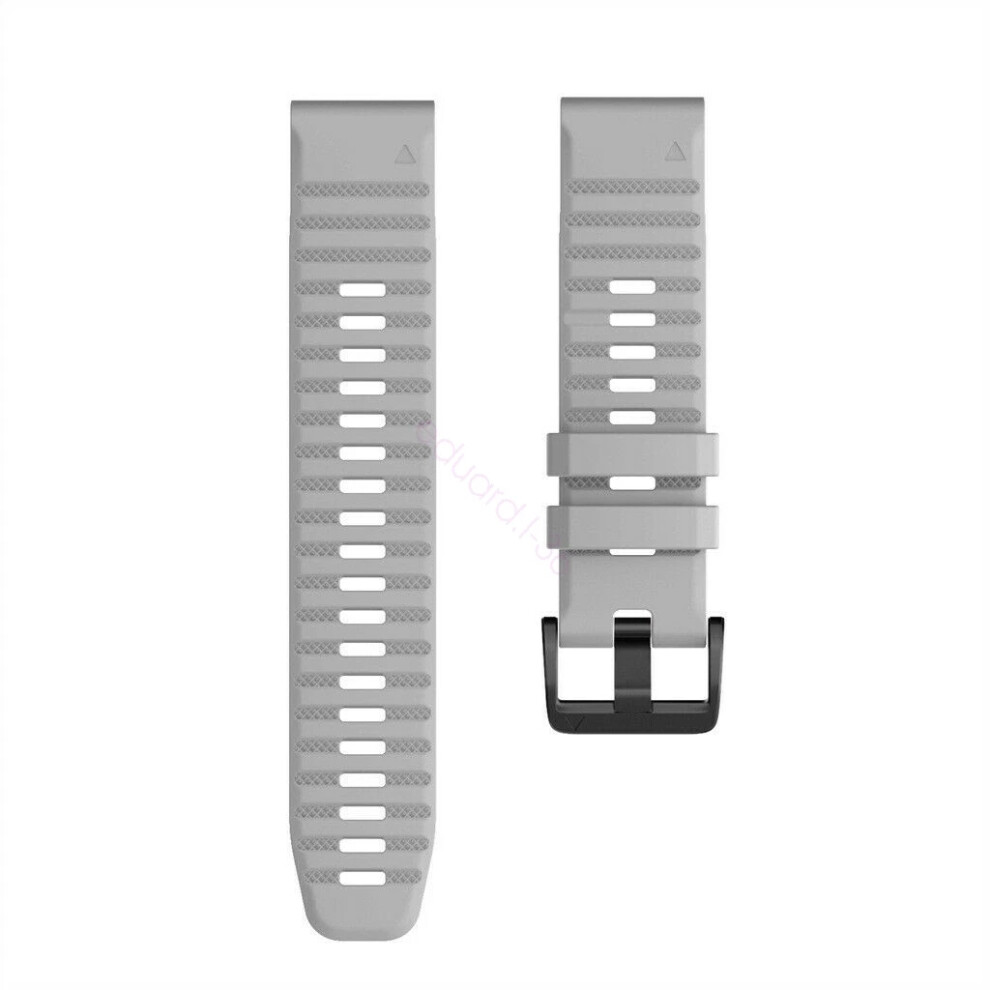 (-26Mm, Garminâ Fenixâ 6X) 22 26Mm Quickfit Silicone Strap For Garmin Fenix 6X 6X Pro 5 5X 7 7X 3 3Hr Band Gray 6963793818488