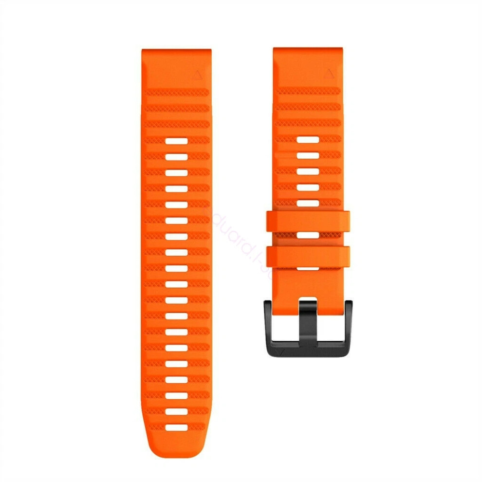 (-26Mm, Garminâ Fenixâ 5X) 22 26Mm Quickfit Silicone Strap For Garmin Fenix 6X 6X Pro 5 5X 7 7X 3 3Hr Band Orange 6963793819034
