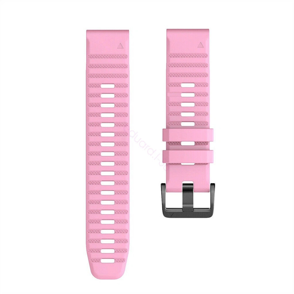 (-22Mm, Garmin Fenix 6 Pro) 22 26Mm Quickfit Silicone Strap For Garmin Fenix 6X 6X Pro 5 5X 7 7X 3 3Hr Band Pink